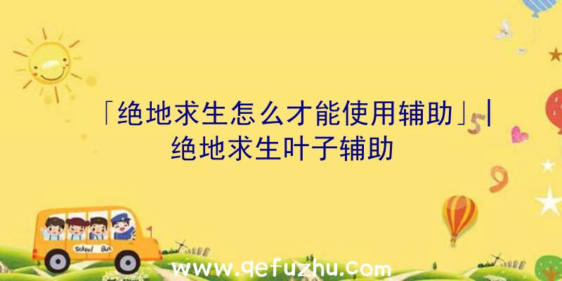 「绝地求生怎么才能使用辅助」|绝地求生叶子辅助